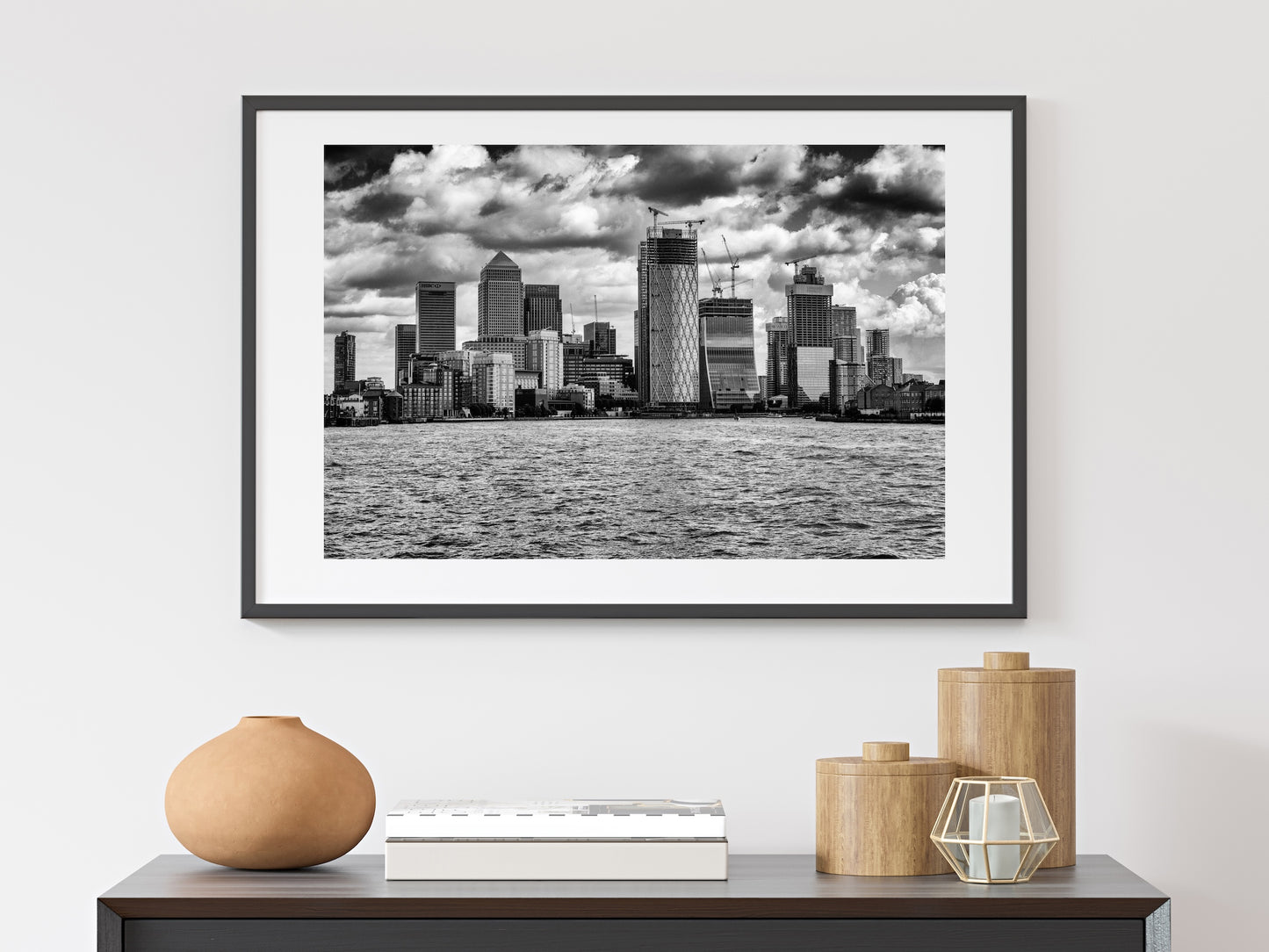 Canary Wharf, London Docklands,  from the River Thames