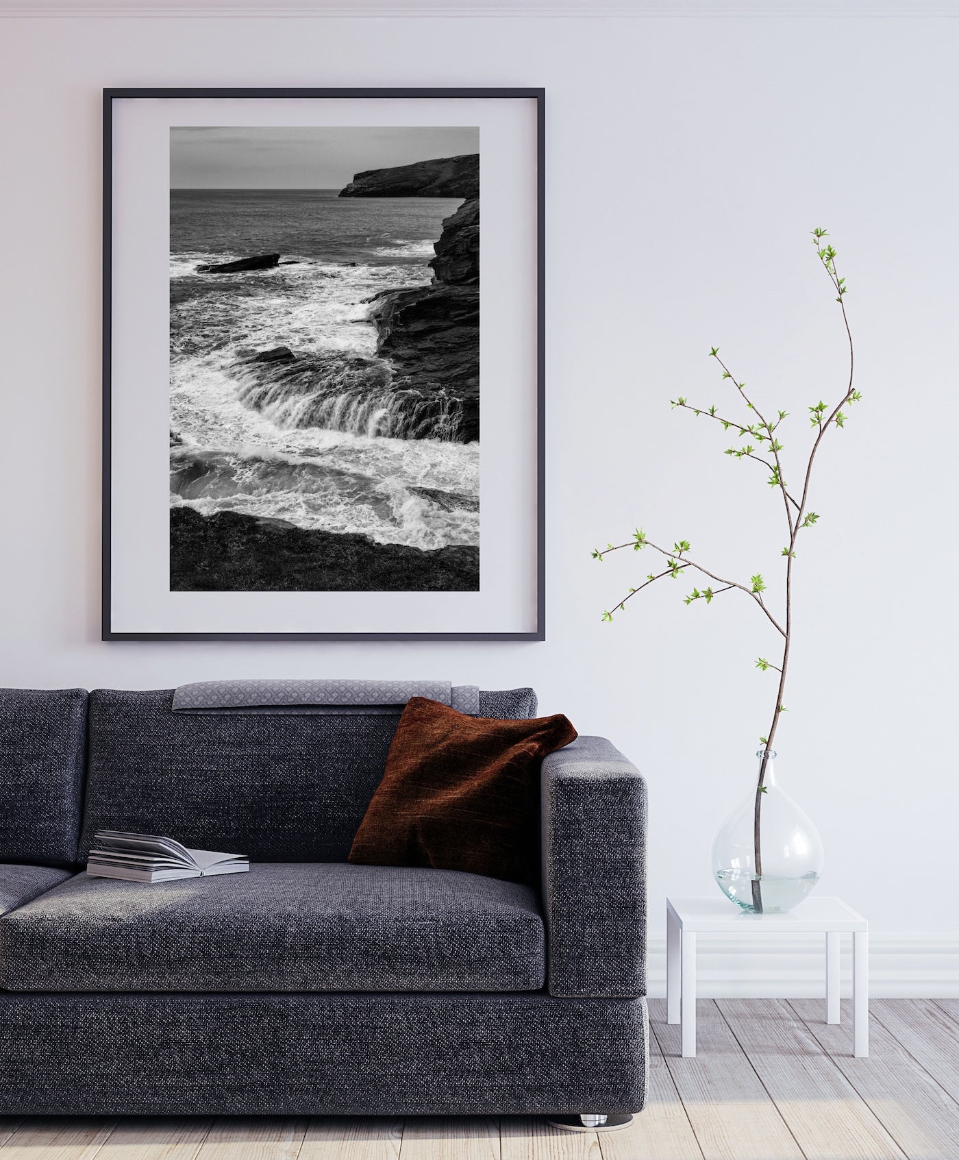 Trebarwith Strand Rocks, Limited edition, Fine Art Black and White Print