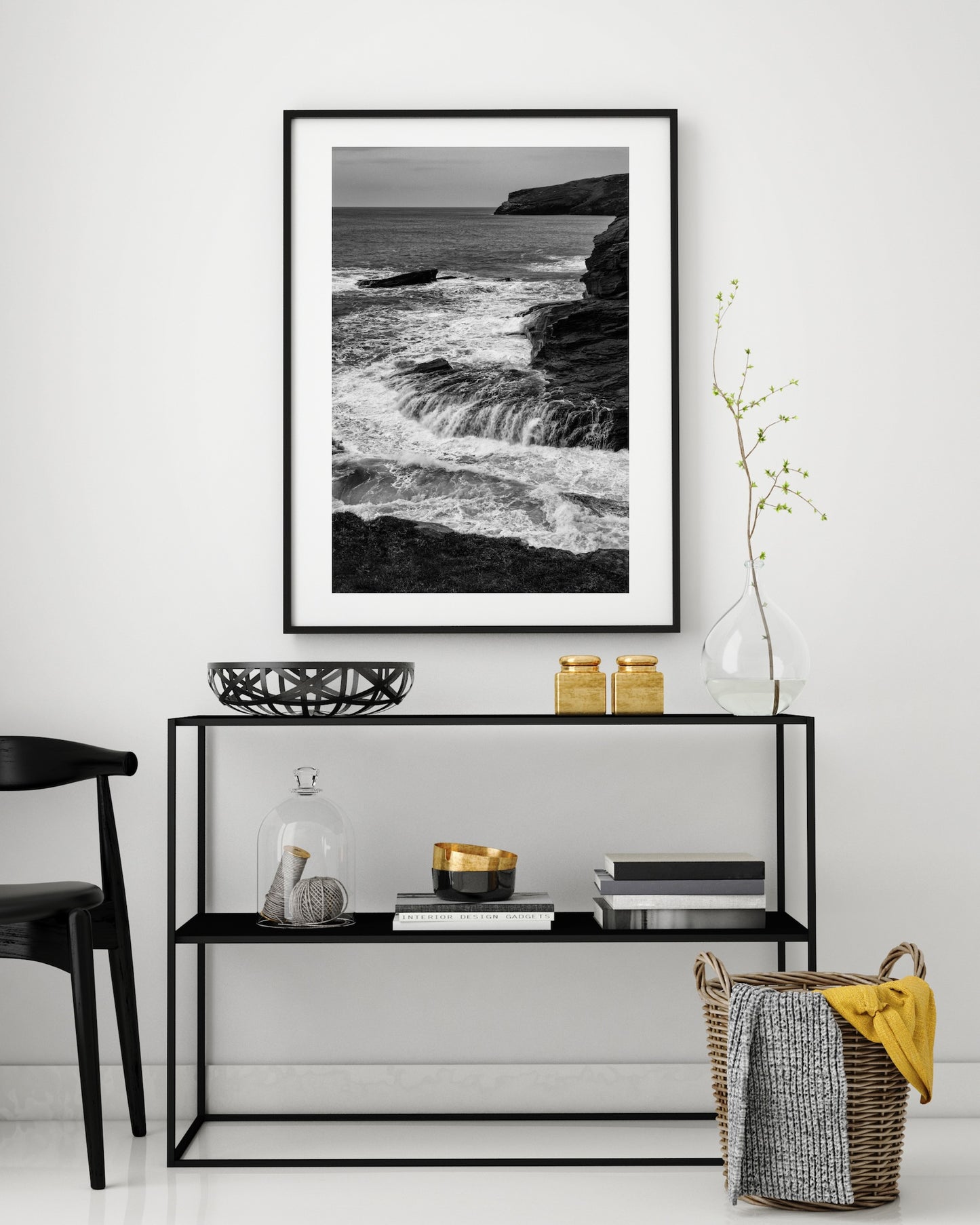 Trebarwith Strand Rocks, Limited edition, Fine Art Black and White Print