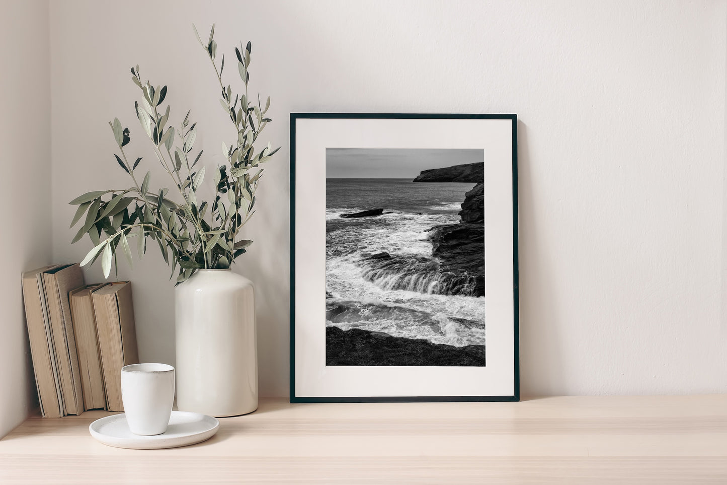 Trebarwith Strand Rocks, Limited edition, Fine Art Black and White Print
