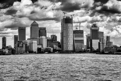 Canary Wharf, London Docklands,  from the River Thames